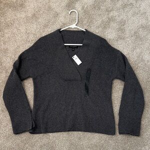 Banana Republic Dark Gray V-Neck Sweater